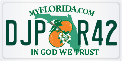 FL license plate DJPR42