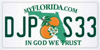 FL license plate DJPS33