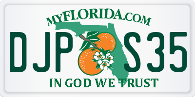FL license plate DJPS35