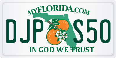 FL license plate DJPS50
