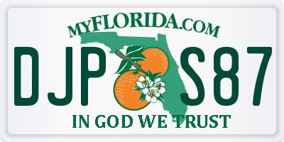 FL license plate DJPS87