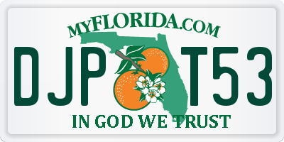 FL license plate DJPT53