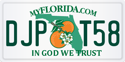 FL license plate DJPT58