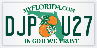 FL license plate DJPU27