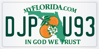 FL license plate DJPU93