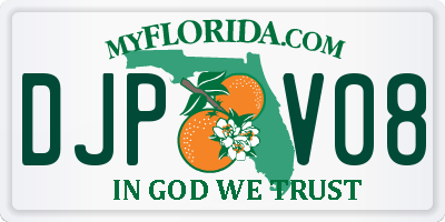 FL license plate DJPV08