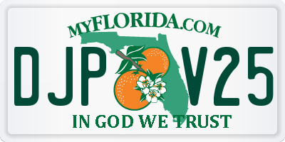 FL license plate DJPV25