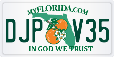 FL license plate DJPV35