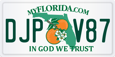 FL license plate DJPV87