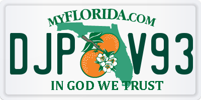FL license plate DJPV93