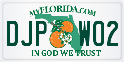 FL license plate DJPW02