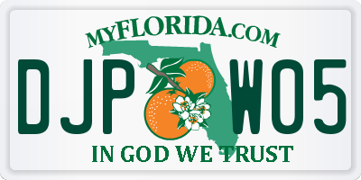 FL license plate DJPW05