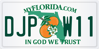 FL license plate DJPW11