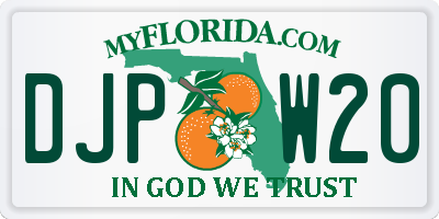 FL license plate DJPW20