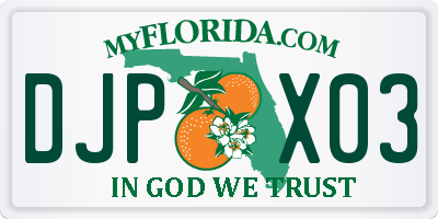 FL license plate DJPX03