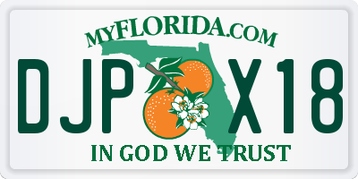 FL license plate DJPX18