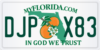 FL license plate DJPX83