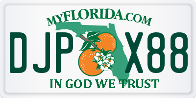 FL license plate DJPX88