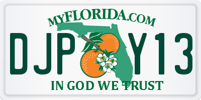 FL license plate DJPY13
