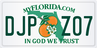 FL license plate DJPZ07