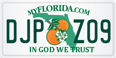 FL license plate DJPZ09