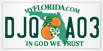 FL license plate DJQA03