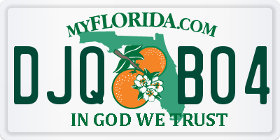 FL license plate DJQB04