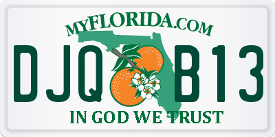 FL license plate DJQB13