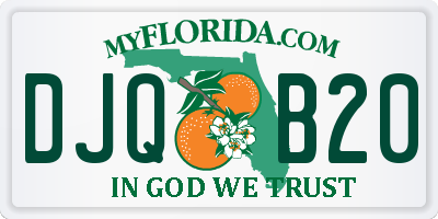 FL license plate DJQB20