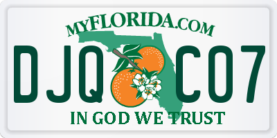 FL license plate DJQC07