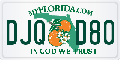 FL license plate DJQD80