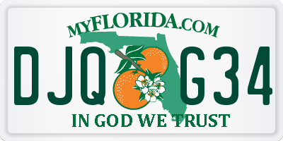 FL license plate DJQG34