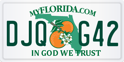 FL license plate DJQG42