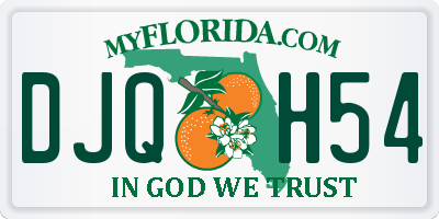 FL license plate DJQH54