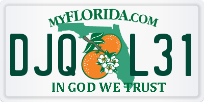 FL license plate DJQL31