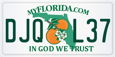 FL license plate DJQL37