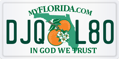 FL license plate DJQL80