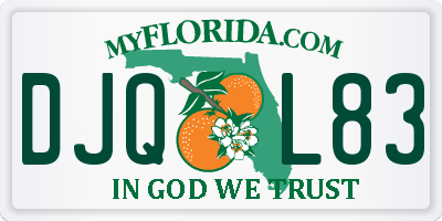 FL license plate DJQL83