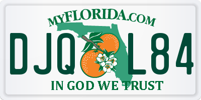 FL license plate DJQL84