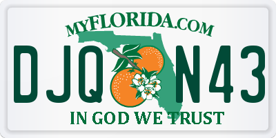 FL license plate DJQN43