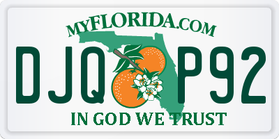 FL license plate DJQP92