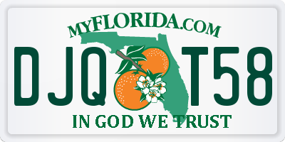 FL license plate DJQT58