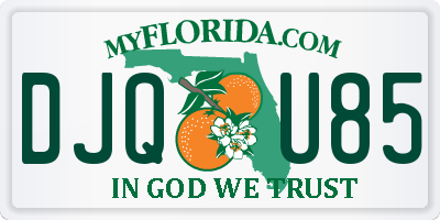 FL license plate DJQU85