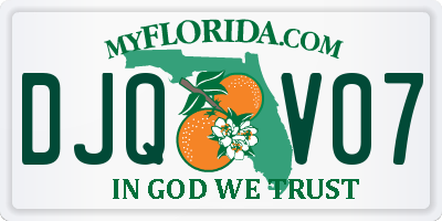 FL license plate DJQV07