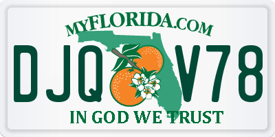 FL license plate DJQV78