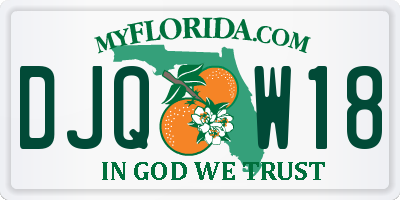 FL license plate DJQW18