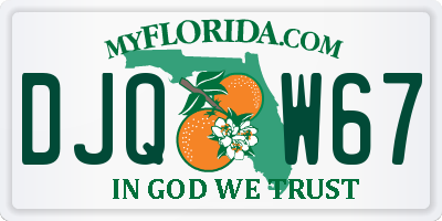 FL license plate DJQW67