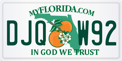 FL license plate DJQW92