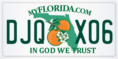 FL license plate DJQX06