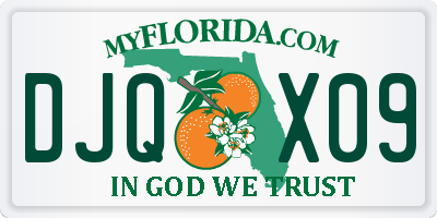 FL license plate DJQX09